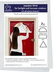 [easyblinds] Easydoor transom window/fanlight blind, white, quick fix instant blind, self-adhesive attachments, cut to size and shape as required