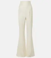 [Galvan] Galvan High-rise satin flared pants AU 16 white