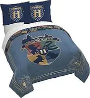 Jay Franco Harry Potter Queen Size Duvet Cover and Sham Set - Hogwarts Crest 3 Piece Super Soft Cozy Blue Kids Bedding Set