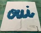 west elm Pillow Cover Tufted “oui” French Blue Sherpa 18x18 ~ NWT Pottery Barn