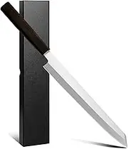 Sashimi Sushi Knife - Knife for Cutting Sushi & Sashimi, Fish Filleting & Slicing, Power Steel Blade with Ebony Wood and Ox001 Horn Handle (10“ C002)