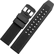 FULNES Silicon Watchband for Luminox 7251|3050|3051|6402 Series Wristband 23mm Black Waterproof Rubber Bands