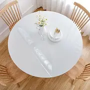 Outdoor Round Tablecloth 80cm Waterproof Scratch Resistant Abrasion Resistant 2mm Thick Clear Vinyl Table Cover Protector Reusable for Cafe Kitchen Clear Durable