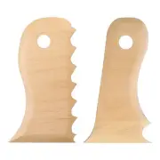 2pcs Pottery Ribs Trimming Tools Beech Pottery Profile Curved Shaper Wave Design