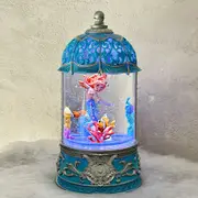 Snowing Dome with Mermaid and Coral-Go-Around 27cm Blue, Musical Lights Xmas & Co JT80-6