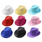 Kids Boys Girls Sequins Sparkly Fancy Dress Up Fedora Hat Hip-Hop Jazz Dance AU