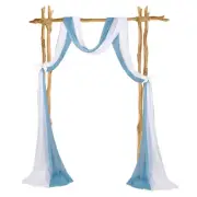 Wedding Arch Draping Fabric, 2 Panels 20 FT Backdrop Curtains, White + Dark Blue