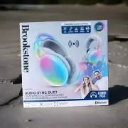 Brookstone Wireless Headphone LIGHTENING Bluetooth Headset COMBO PACK Rare Find