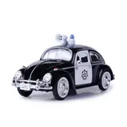 Motormax Licensed 1:24 Scale Volkswagen Beetle Police Diecast Model Car Black and White