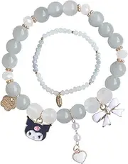 [NIQIPOK] Cartoon Elastic Crystal Beaded Bracelets Kawaii Bracelets Set for Friendship Jewelry