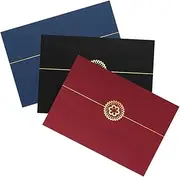 SECFOU 3Pcs Certificate Covers and Document Holders for Diplomas Awards and Photos Elegant Protective Paper Shells for Presentations