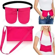 Mastectomy Drainage Pouch with Shower Bag Adjustable Mastectomy Drain Holder Waist Belt Breast Drainage Carrier for Mastectomy Breast Reduction Augmentation Recovery Support Patient Care Kit(Rose)