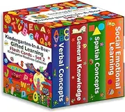 TestingMom.com Gifted Learning Flash Cards Bundle - Kindergarten-in-A-Box Set 2 - Verbal Concepts, General Knowledge, Spatial Concepts, Social Emotional Learning (Set 2)