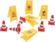 Milisten 10pcs Road Cones Traffic Signs Educational Traffic for Construction Models for Safe Learning Pretend Play Scenarios for Tables