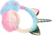 [Healeved] Winter Unicorn Earmuff Headband Cute Plush Earmuff for Women Stretchable Lightweight Design for Outdoor Activities Warm Ear Covers for Skiing Snowboarding Hiking