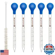 CIATBYYJ 5 Pcs 10ml Glass Pipette Dropper Lab Graduated Dropper Glass Liquid