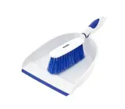 Dustpan and Brush Set Hand Broom with Ergonomic Grip Handle - Rubber Edge