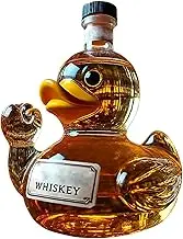 Middle Finger Whisky Duck Bottle, Glass Liquor Bottle, Duck Decanter, with Premium Quality Glass Construction and Versatile Tabletop Decoration, 8x9x13cm, for Home, Bars, Cafe