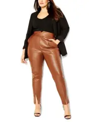 CITY CHIC Refinity Sophia Split Pant Ginger Plus Size Med / 18 NWT [RRP $149.95]