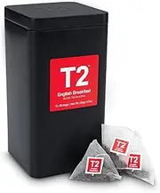 [T2 Tea] English Breakfast Black Tea Bags in Tea Caddy, 60-count