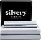 Silver Infused Bed Sheets Set, Gray, Queen - Silky Soft Comfort