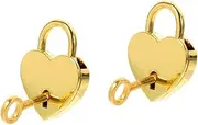 Hoement Heart Shaped Wishing Lock Elegant Jewelry Box Lock with Key for Bags and Suitcases Unique Present for Couples Design Symbolizing Love