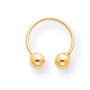 14K Yellow Gold Beaded Single Half Hoop Earring Screw Back Madi K Childs Jewelry