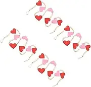 Alipis Pcs Heart Shaped Wood Bead Garland Tiered Tray Decor Valentines Day Home Decor