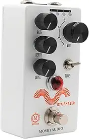 Labymos Guitar Phaser Pedal Electric Guitar Effects Pedal Rate,Depth,Level Control True Bypass Tone Toggle Swtich Metal Shell DC 9V 6.35mm Input/Output Interface Mini Guitar Phaser Effector