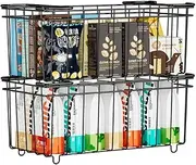 Freezer Organizer Bins - 2 Pack Stackable Freezer Baskets Sort Frozen Meats & Food - Deep Freezer Organizer Bins with Handles for Upright & Chest Freezer (Black)