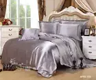 Solid Silk Satin Quilt Doona Duvet Cover Set/Sheet Set Queen King Size Bed Linen