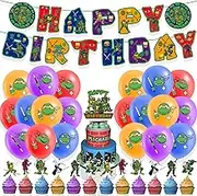 Ninja Birthday Party Decoration for Boys with Terrible Birthday Flags, Cake Decorations and Balloon Sets Turtle