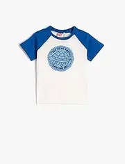 [Koton] Baybboys Turtle Printed Short Sleeve Crew Neck Cotton T-Shirt
