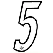 Mongoose plate number #5 decal - Black Outline - Old school bmx