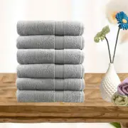 Softouch Ultra Light Quick Dry Premium Cotton 6 Piece Silver Face Washer Pack
