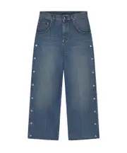 Stella McCartney Popper-Studded Bootcut Denim Jeans 24,25,26,27,28,29 washing blue