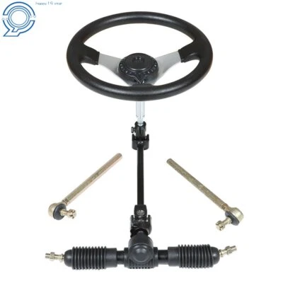 New 110cc Go Kart Steering Wheel Steel Kit Gear Rack Pinion 11.8'' 300mm