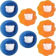 Pet Hair Remover Washing Machine, Pack of 8 Reusable Lint Balls, Lint and Hair Catcher for Clothes & Bedding, Anti-Tangling (Multi-Colour)