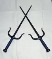 Okinawa Karate Ryukyu Kobudo Iron Sai Black Martial Arts ninja Set