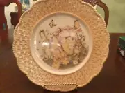 Cracker Barrel Bunny Basket Decorative Plate 10 1/4” w/Display Stand