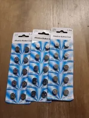 AG13 LR44Alkaline 1.5V Button Battery Coin Cell New Packs Of 10 30 Total