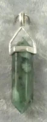 Emerald Double Terminated Sterling Silver Pendant