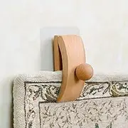 Tapestry Hangers, 4 Pcs Quilt Wall Hangers, Wall Clips for Hanging, Quilt Racks, Wooden Wall Clips for Hanging, Complete with Self Adhesive and Screws (Ivory White)