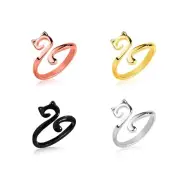 4pcs Crochet Rings, Cat-Shaped Adjustable Knitting Loop Rings Metal Open Yarn...