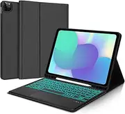YEHOBU Keyboard Case for iPad Air 13-inch (M3 2025, M2 2024) & iPad Pro 12.9-inch (6th/5th/4th/3rd Gen), 7 Colors Backlit, Magnetic Detachable Touchpad Keyboard, Smart Folio Cover with Pencil Holder