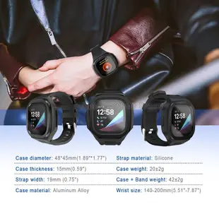 Fitbit Versa 3 橡膠錶帶金屬擋板保護帶, 適用於 Fitbit Sense 修改套件套裝