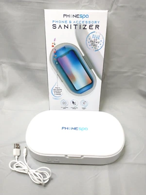 UV Sanitizer TZUMI PHONE SPA Cell Phone & Accessory Sanitizer White UV-C NEW