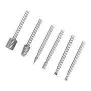 6PCS HSS Rotary Multi Tool Burr Routing Router Bit Mill Cutter Attachment5264