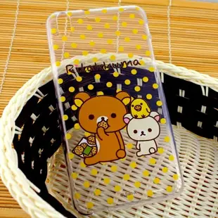 Rilakkuma 拉拉熊/懶懶熊 HTC Desire 816 彩繪透明保護軟套-點點好朋友