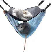 ZOOPOLR Small Pet Animal Hammock, Double Bunkbed Hammock Hanging Bed, Small Animal Cage Toy Accessories for Hamster/Squirrel/Guinea Pig/Chinchillas/Mice/Rats/Mini Dutch Pig